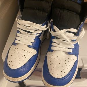 Nike Jordan 1 High Blue, Black, and White Size 6.5Y Women 8.  Lightly Used